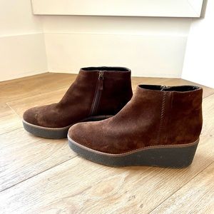 Aquatalia waterproof Vina suede platform ankle wedge, 10.5